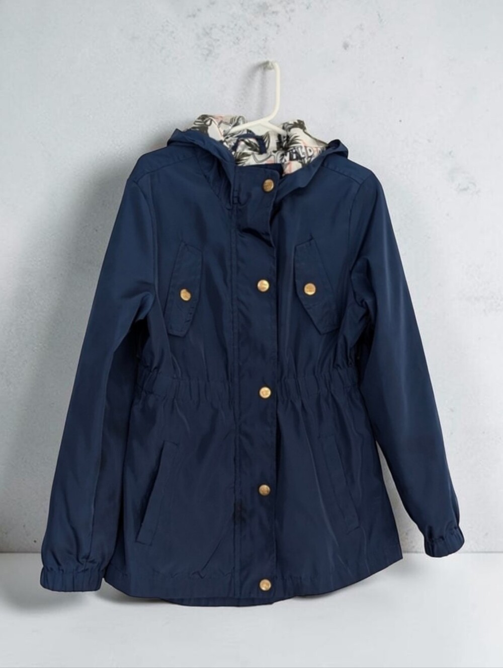 LIMITED TOO Navy Raincoat with Gold Buttons For Girls